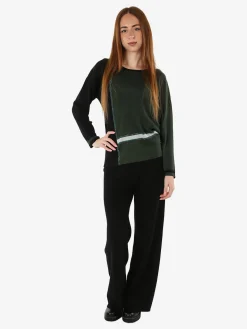 Gian Marco Venturi Maglia donna girocollo con strass - verde