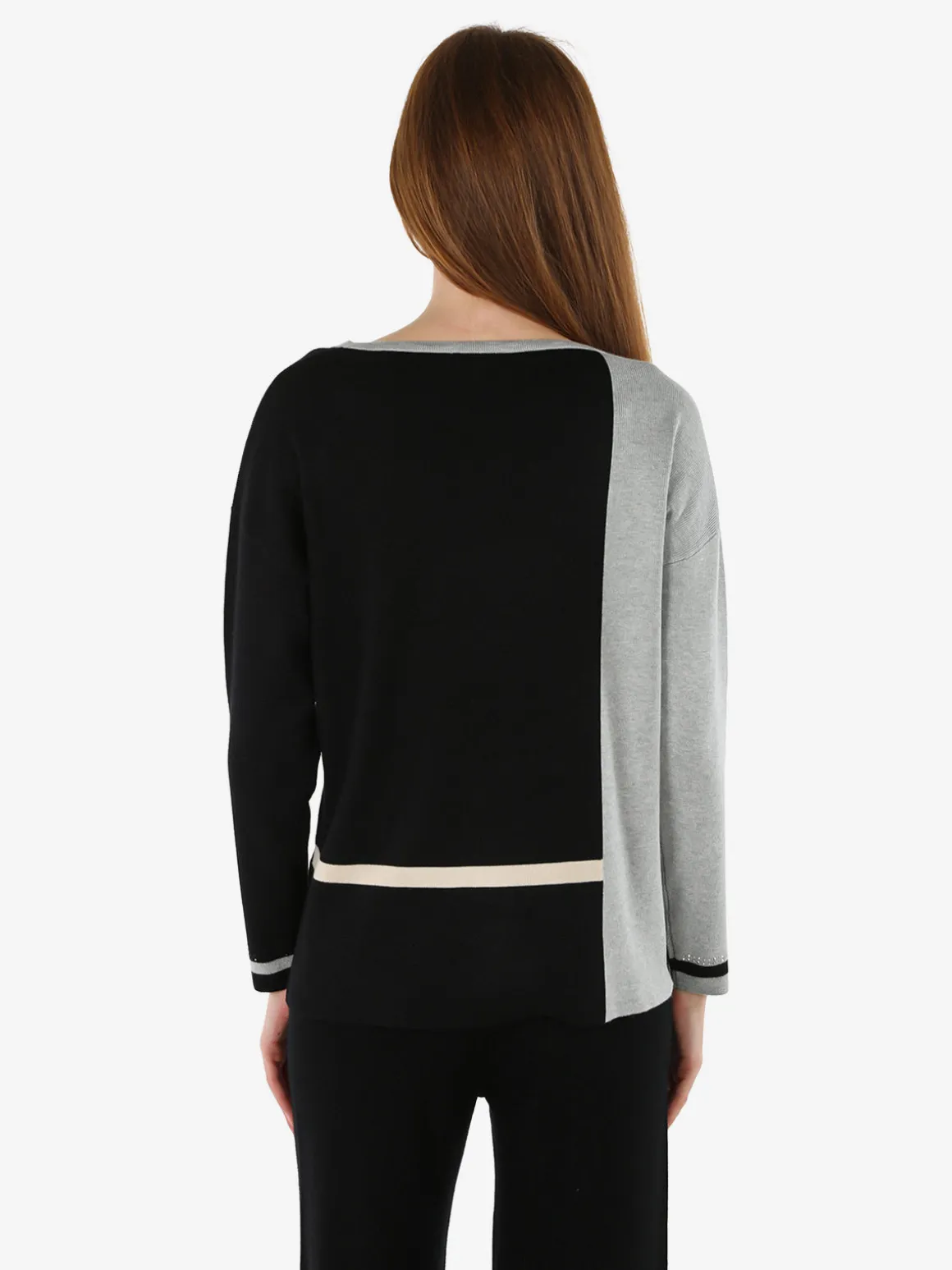 Gian Marco Venturi Maglia donna girocollo con strass - nero