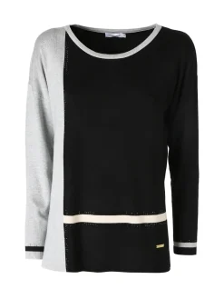 Gian Marco Venturi Maglia donna girocollo con strass - nero