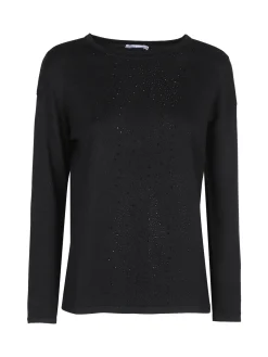 Gian Marco Venturi Maglia girocollo da donna con strass centrali