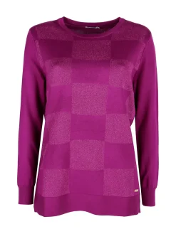 Gian Marco Venturi Pullover donna a scacchi in lurex