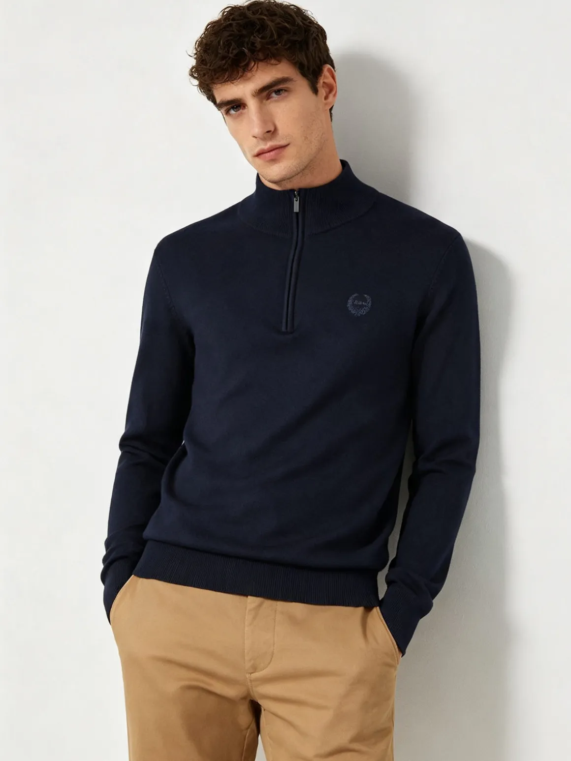Gian Marco Venturi Pullover da uomo in maglia mezza zip