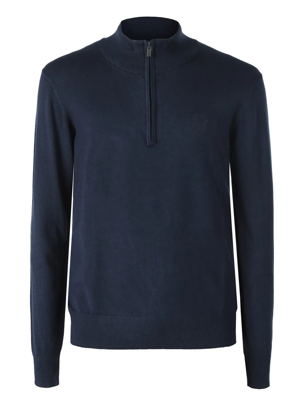 Gian Marco Venturi Pullover da uomo mezza zip misto viscosa - blu scuro