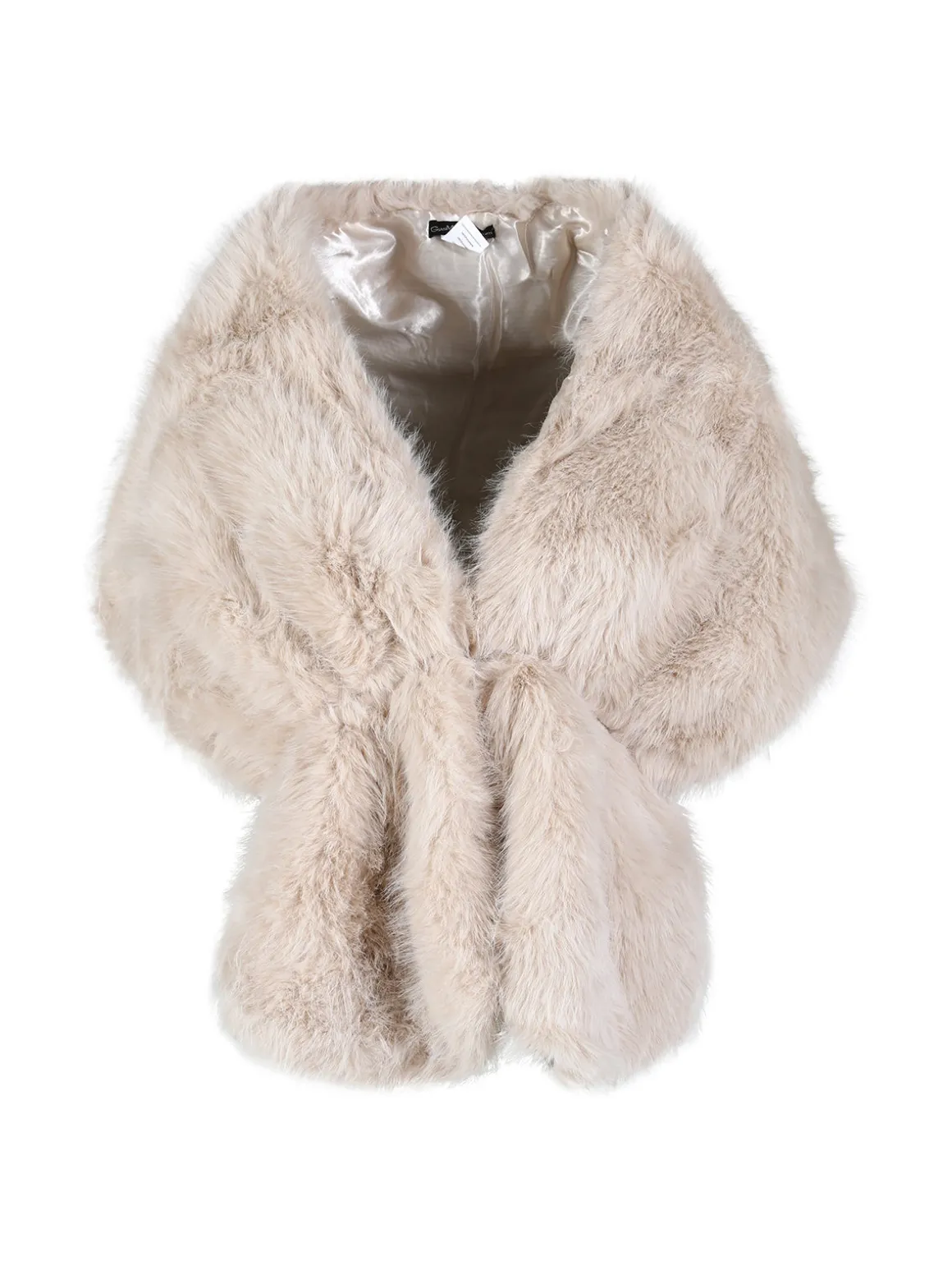 Gian Marco Venturi Scialle donna in pelliccia sintetica - beige