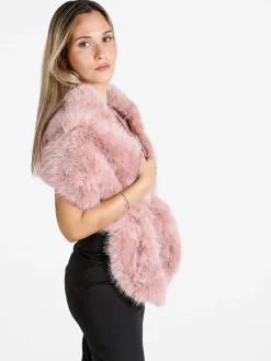 Gian Marco Venturi Scialle donna in pelliccia sintetica - rosa