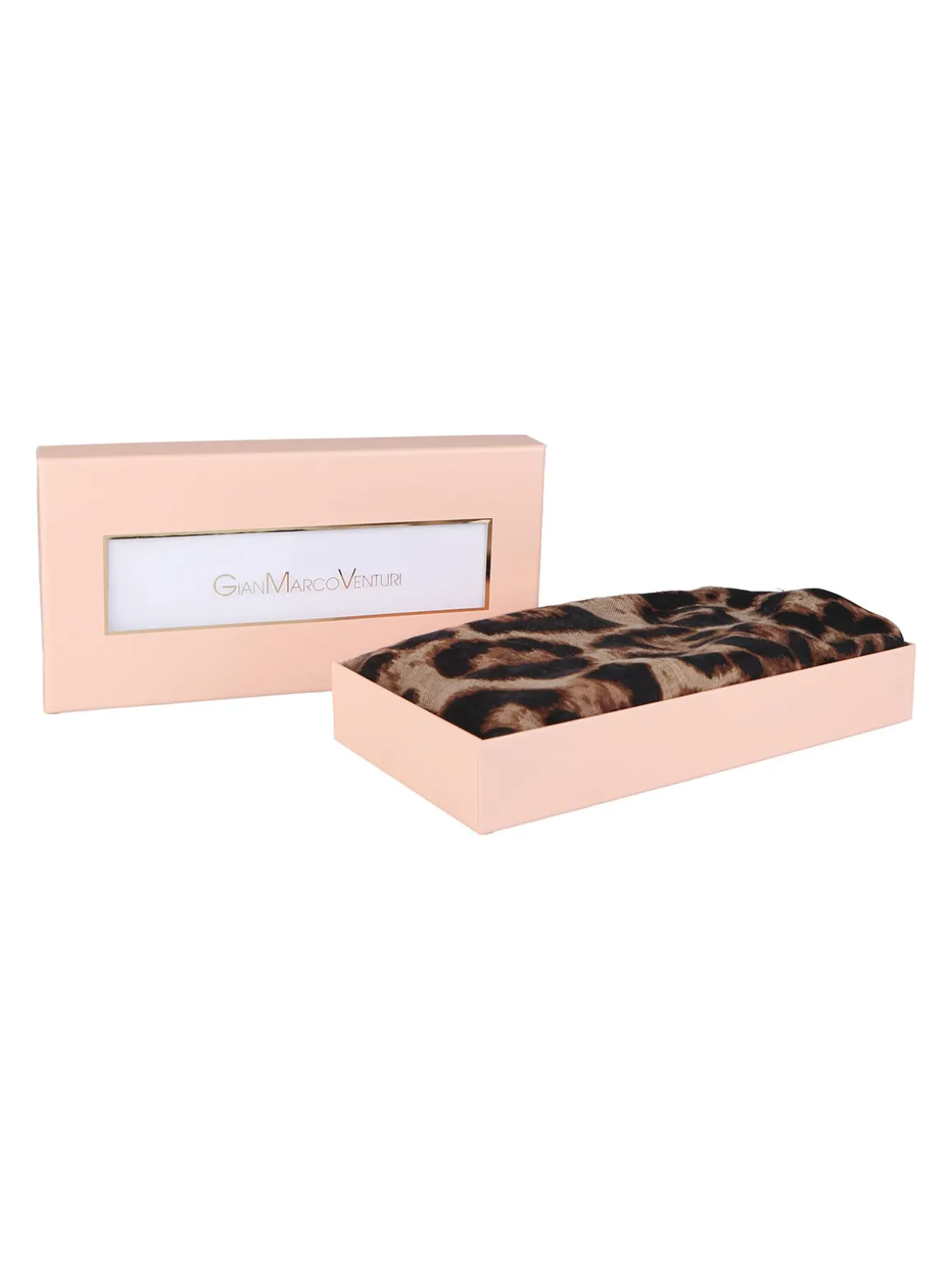 Gian Marco Venturi Sciarpa animalier da donna sfrangiata - marrone