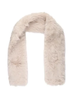 Gian Marco Venturi Sciarpa donna ad incrocio in ecopelliccia - beige