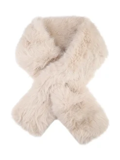 Gian Marco Venturi Sciarpa donna ad incrocio in ecopelliccia - beige