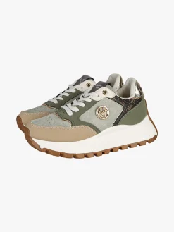 Gian Marco Venturi Sneakers donna stringate con platform - pistacchio