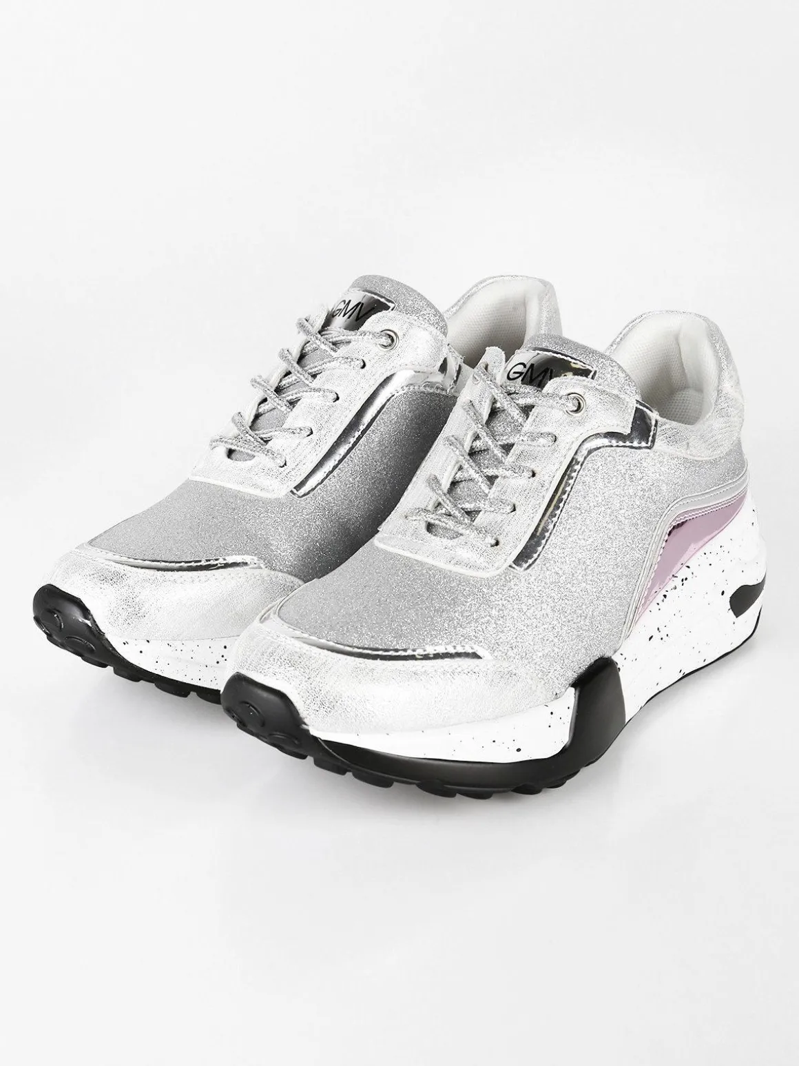 Gian Marco Venturi Sneakers glitter con zeppa