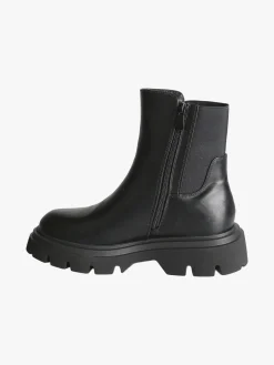 Gian Marco Venturi Stivaletti donna chunky in ecopelle con dettaglio in tessuto - nero