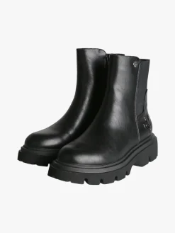 Gian Marco Venturi Stivaletti donna chunky in ecopelle con dettaglio in tessuto - nero
