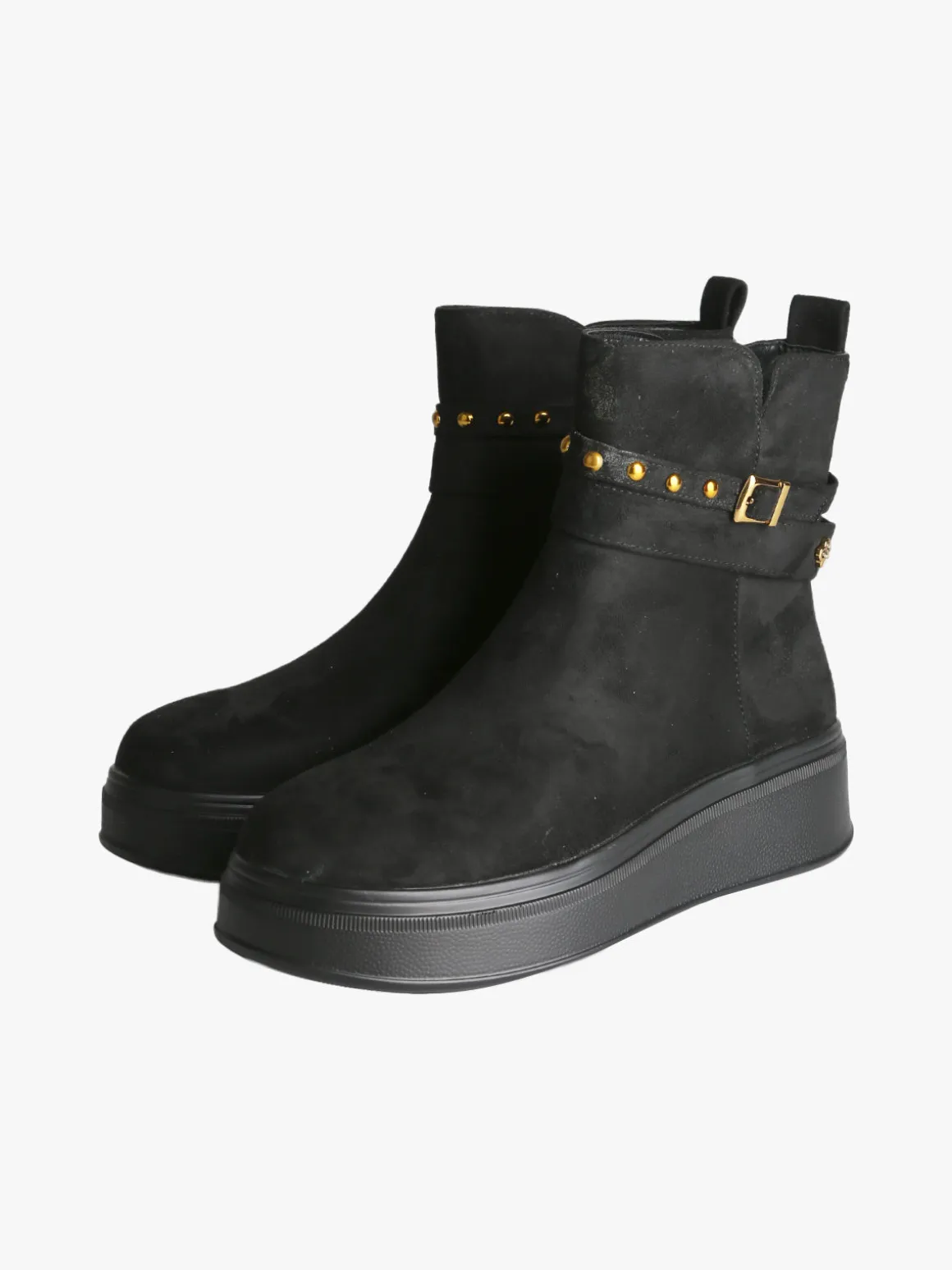 Gian Marco Venturi Stivaletti donna scamosciati con borchie e platform - nero