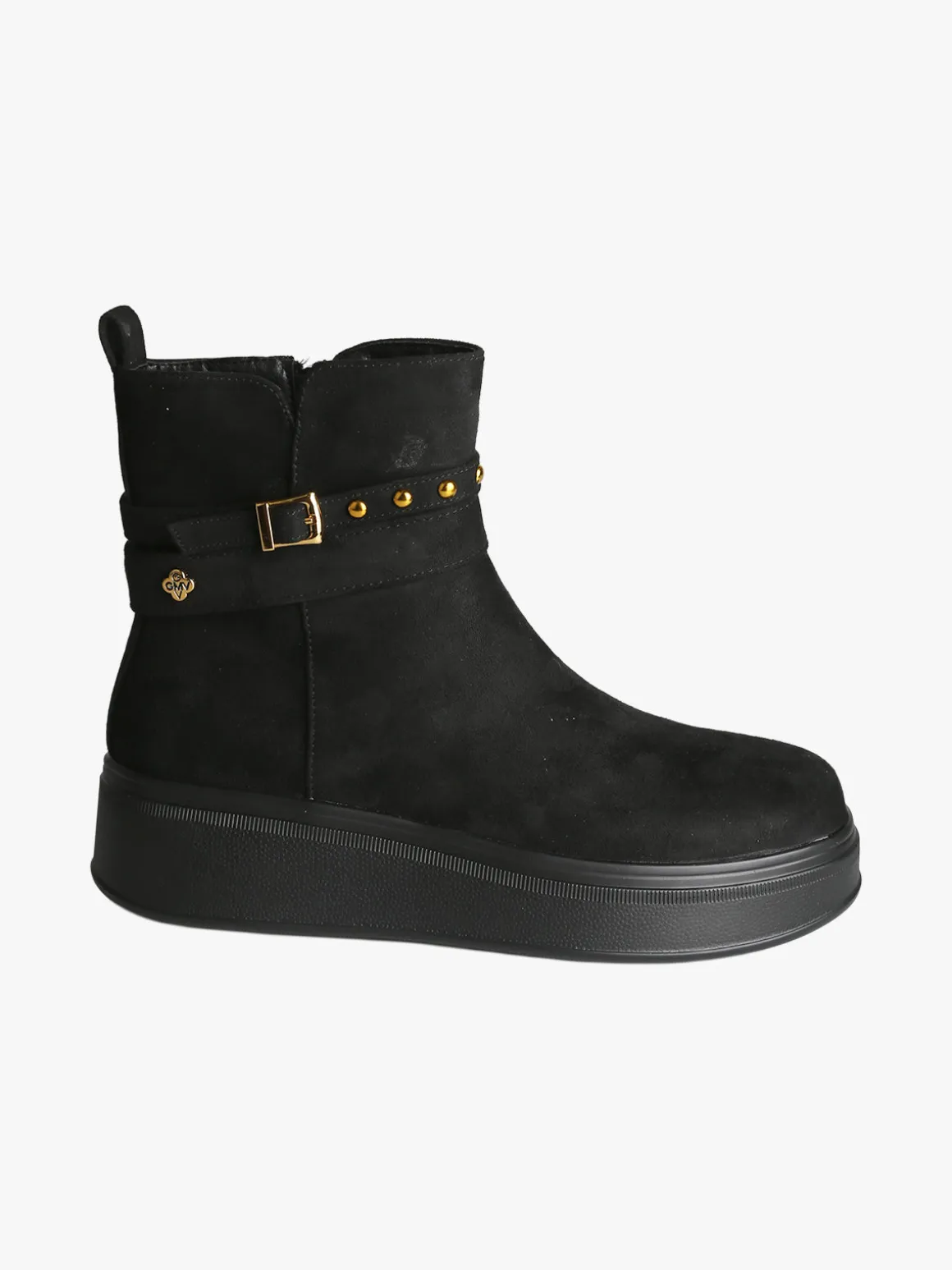 Gian Marco Venturi Stivaletti donna scamosciati con borchie e platform - nero