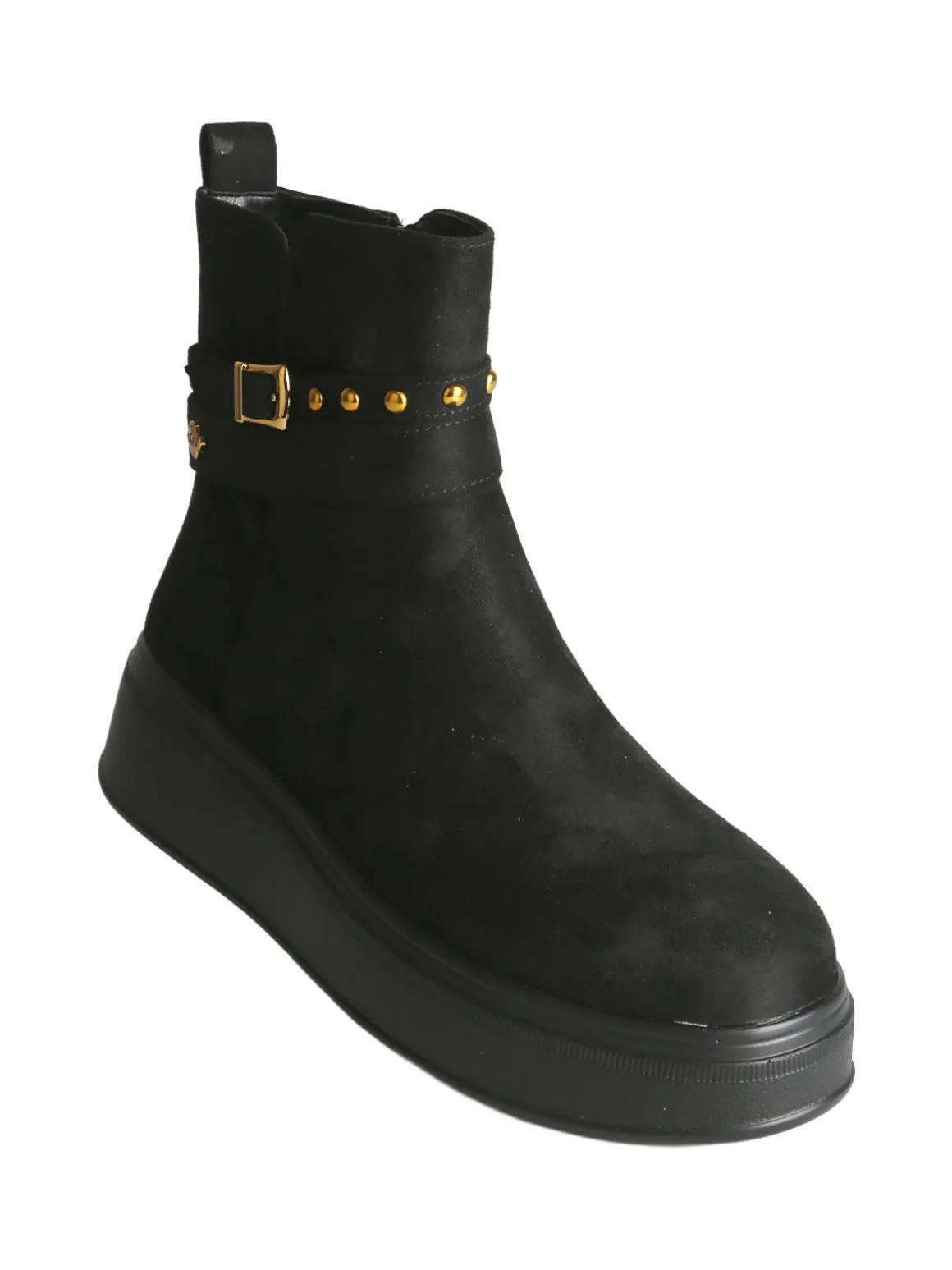 Gian Marco Venturi Stivaletti donna scamosciati con borchie e platform - nero