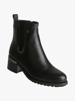 Gian Marco Venturi Stivaletti donna con zip e tacco largo - nero