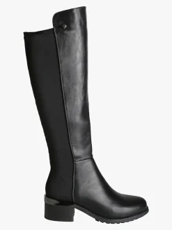 Gian Marco Venturi Stivali donna in ecopelle e tessuto elastico - nero