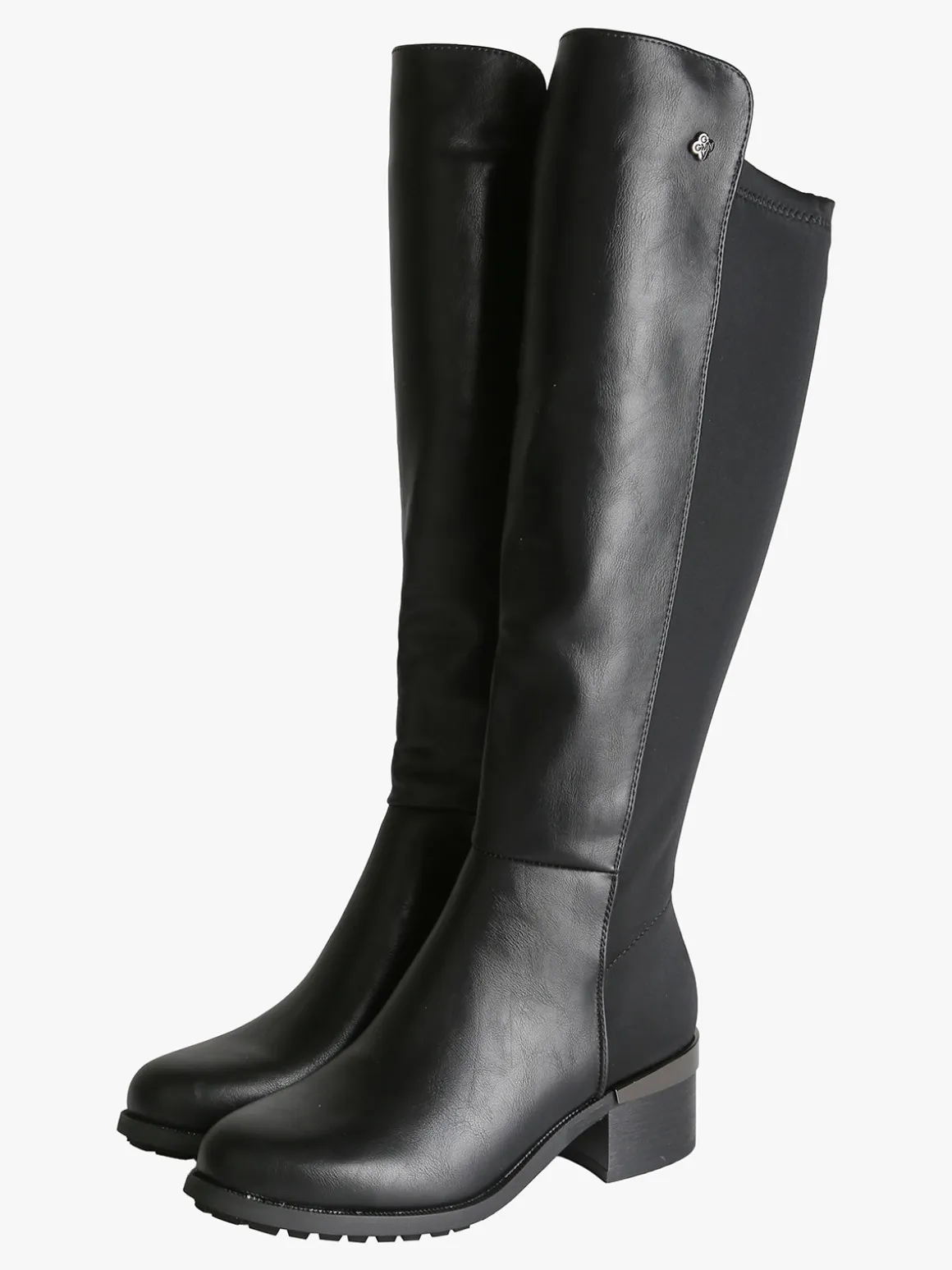 Gian Marco Venturi Stivali donna in ecopelle e tessuto elastico - nero