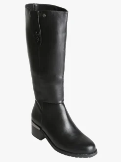 Gian Marco Venturi Stivali donna minimal in ecopelle con tacco largo - nero