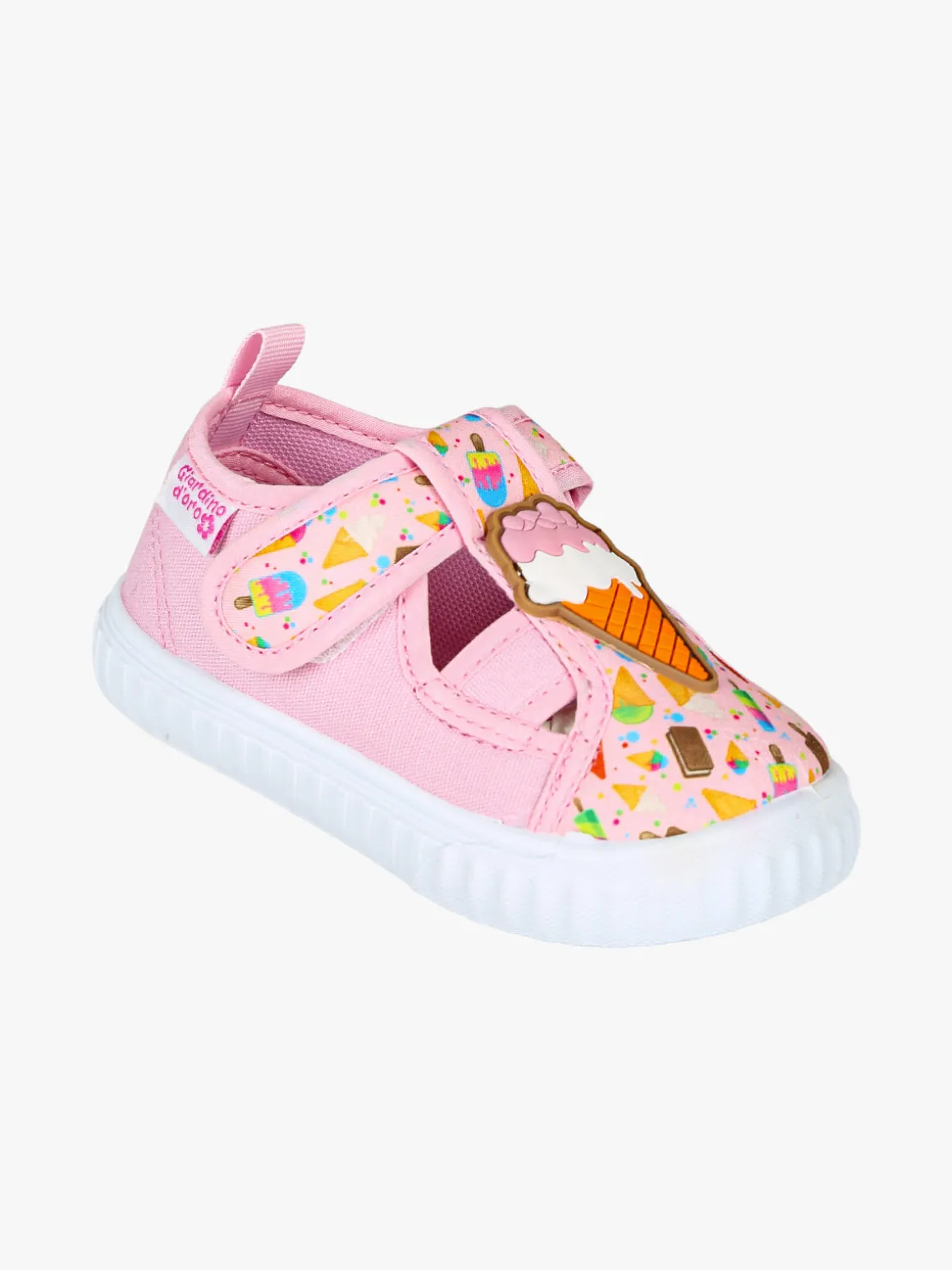 Giardino D'Oro Sandali chiusi da bambina con cinturino a strappo - rosa