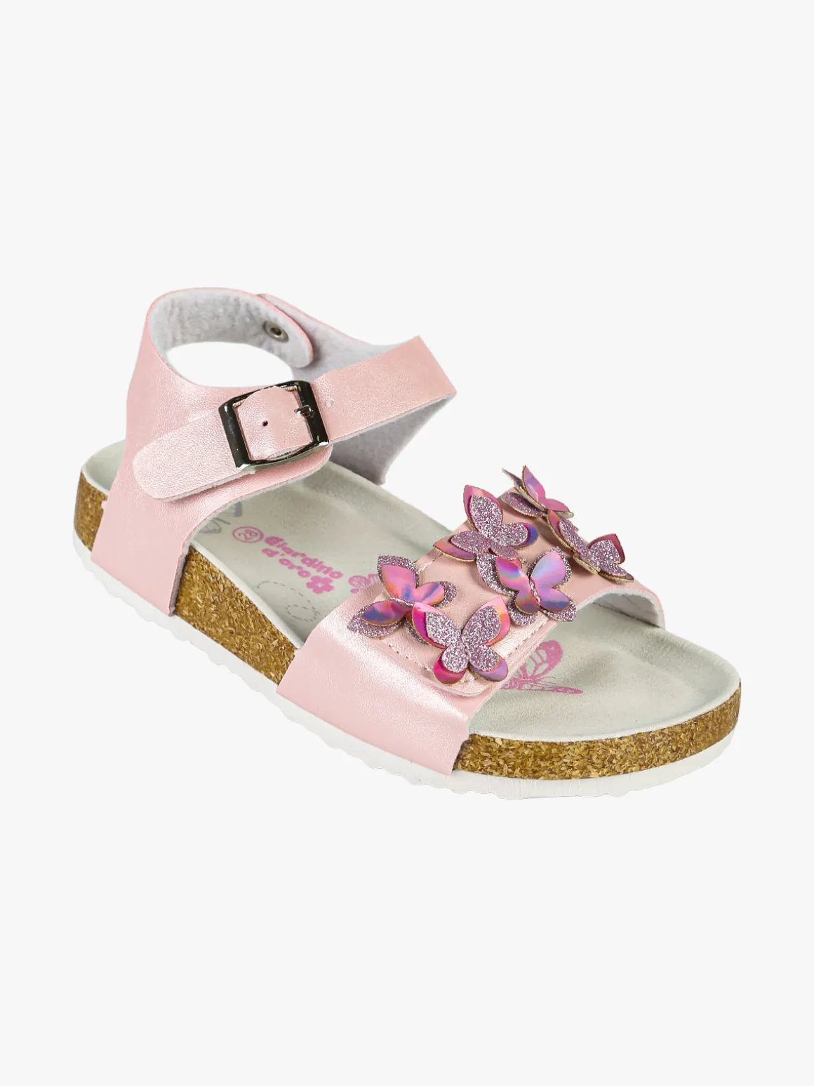Giardino D'Oro Sandali da bambina con fibbia e cinturino a strappo - rosa