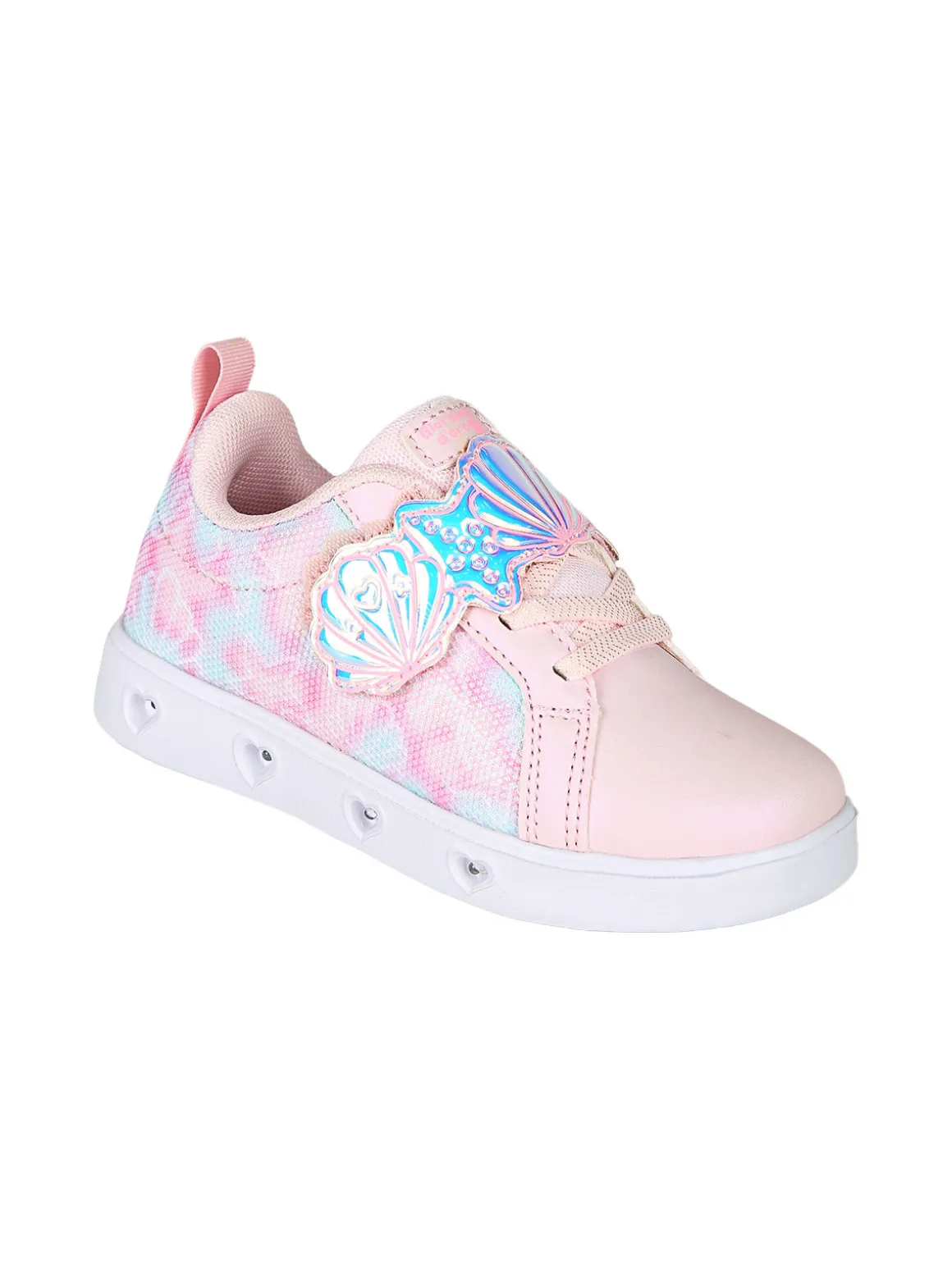 Giardino D'Oro Sneakers da bambina basse con strappo e luci - rosa