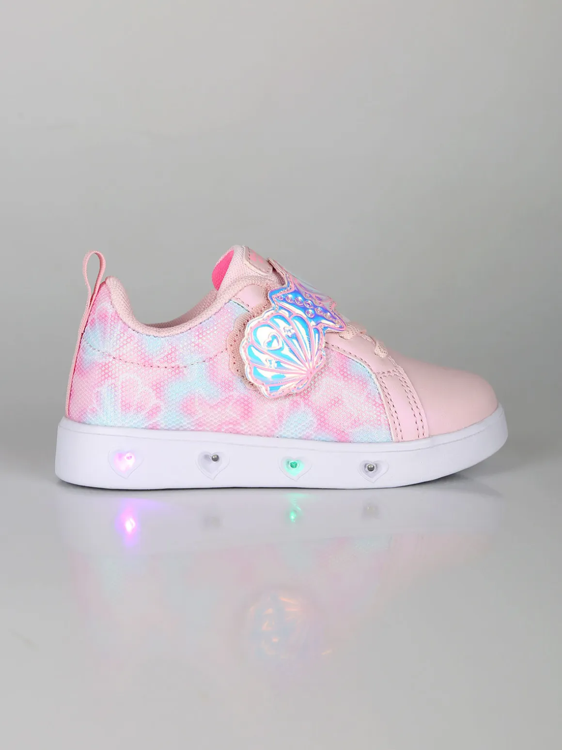 Giardino D'Oro Sneakers da bambina basse con strappo e luci - rosa