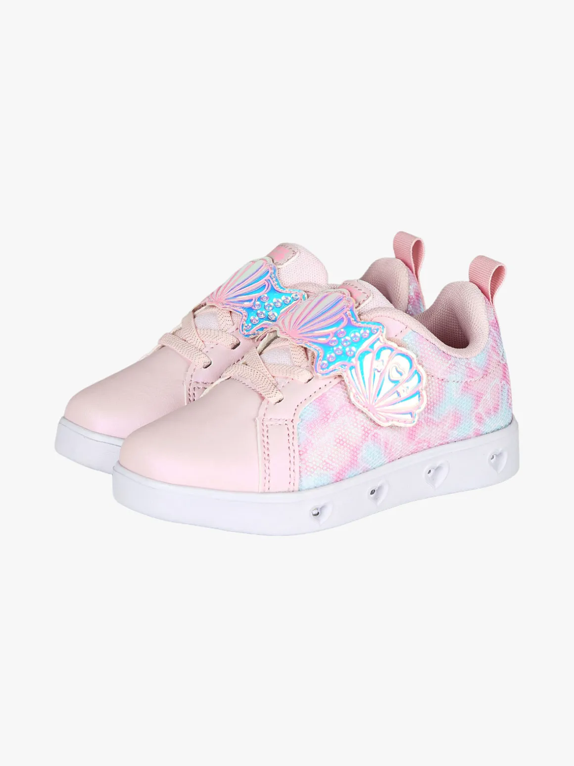 Giardino D'Oro Sneakers da bambina basse con strappo e luci - rosa