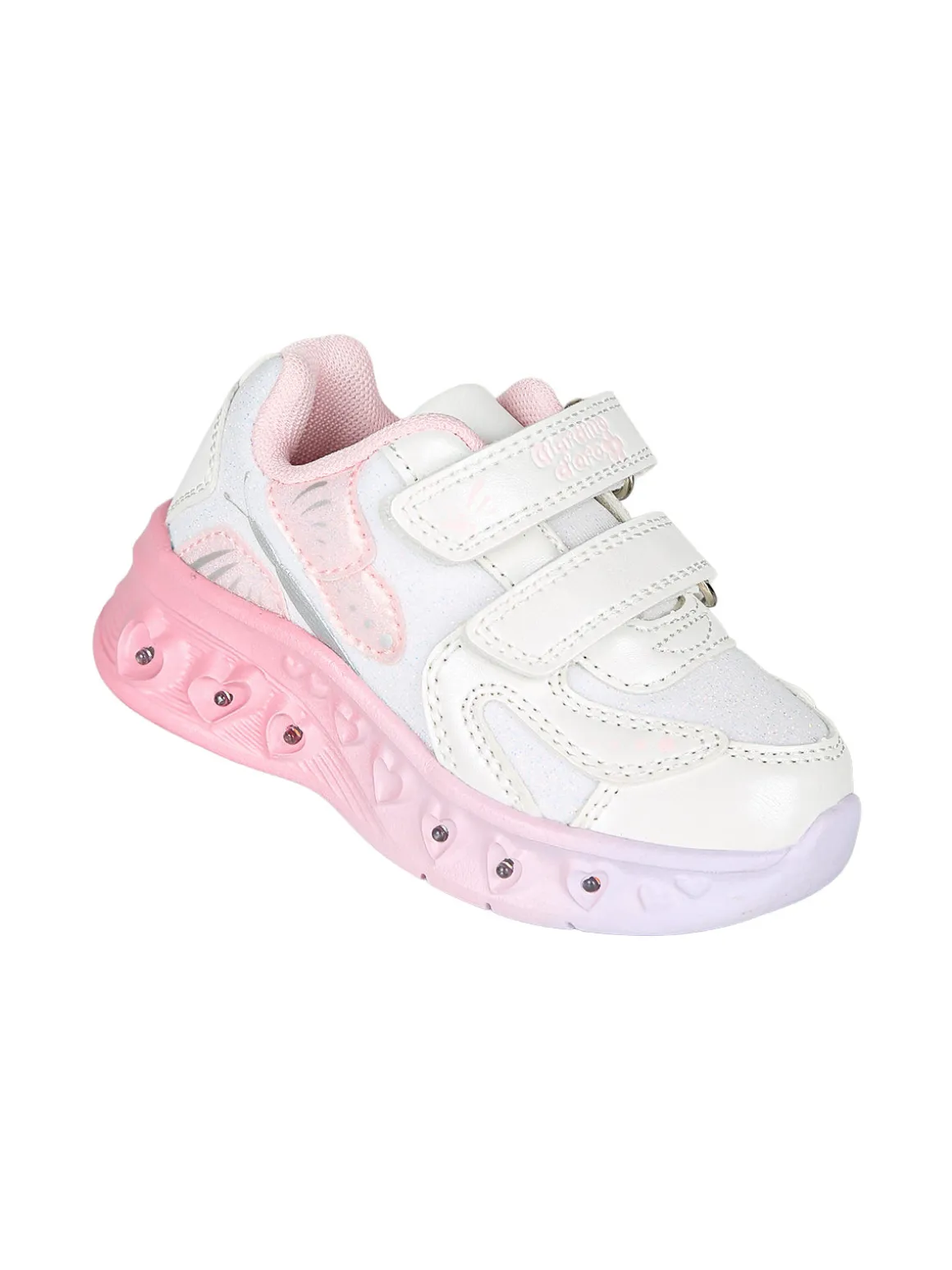 Giardino D'Oro Sneakers da bambina con luci e strappi - bianco