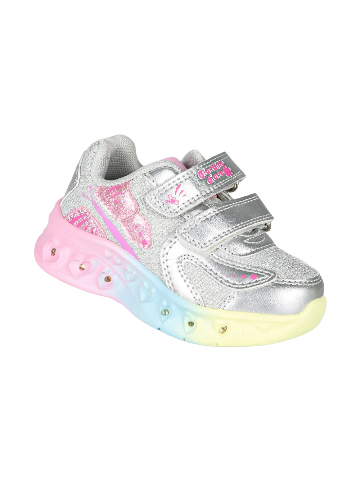 Giardino D'Oro Sneakers da bambina con luci e strappi - argento