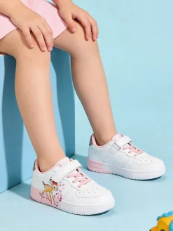 Giardino D'Oro Sneakers da bambina con cinturino a strappo e glitter - bianco