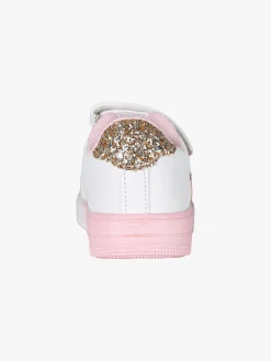 Giardino D'Oro Sneakers da bambina con cinturino a strappo e glitter - bianco