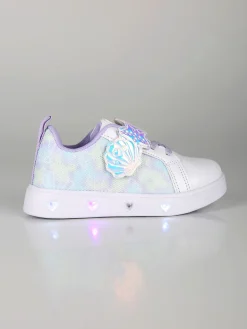 Giardino D'Oro Sneakers da bambina basse con strappo e luci - bianco