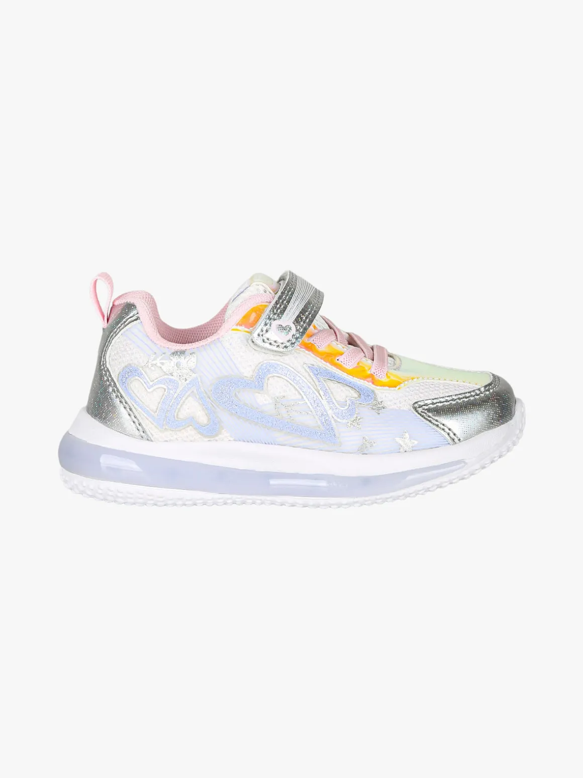 Giardino D'Oro Sneakers da bambina con luci e cinturino a strappo - bianco
