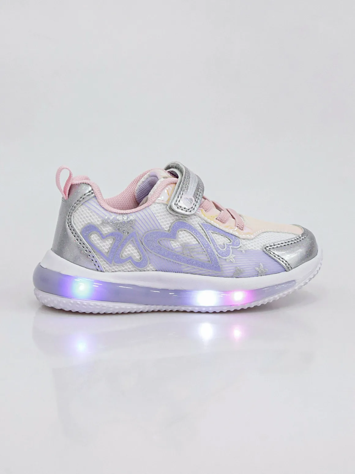 Giardino D'Oro Sneakers da bambina con luci e cinturino a strappo - bianco