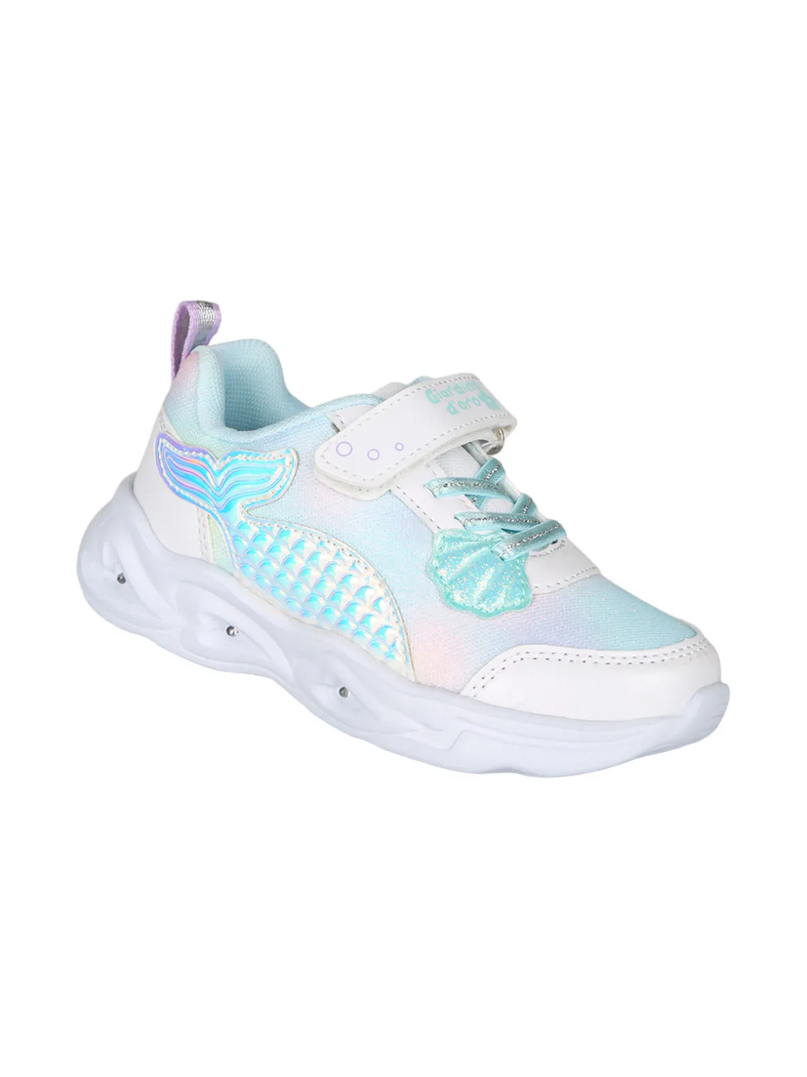 Giardino D'Oro Sneakers da bambina con luci e cinturino a strappo - azzurro