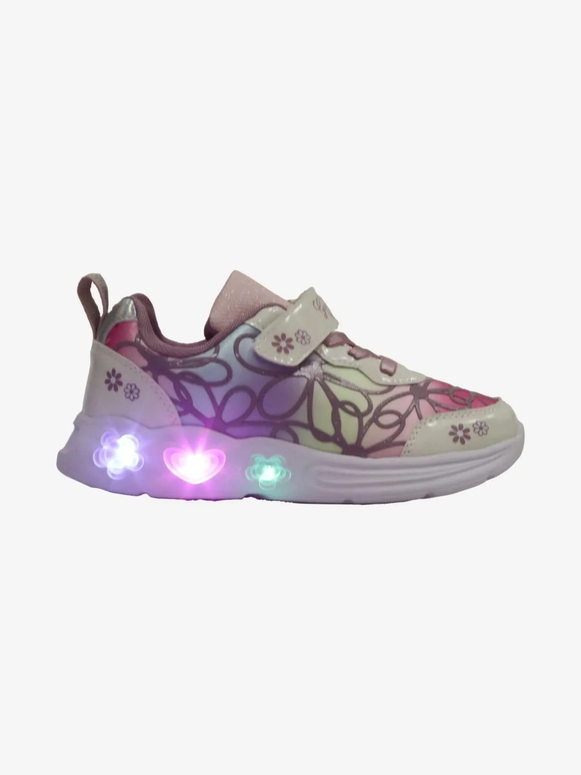 Giardino D'Oro Sneakers da bambina a fiori con luci