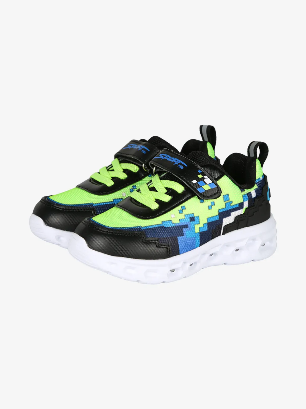 Giardino D'Oro Sneakers da bambino con cinturino a strappo e luci - nero