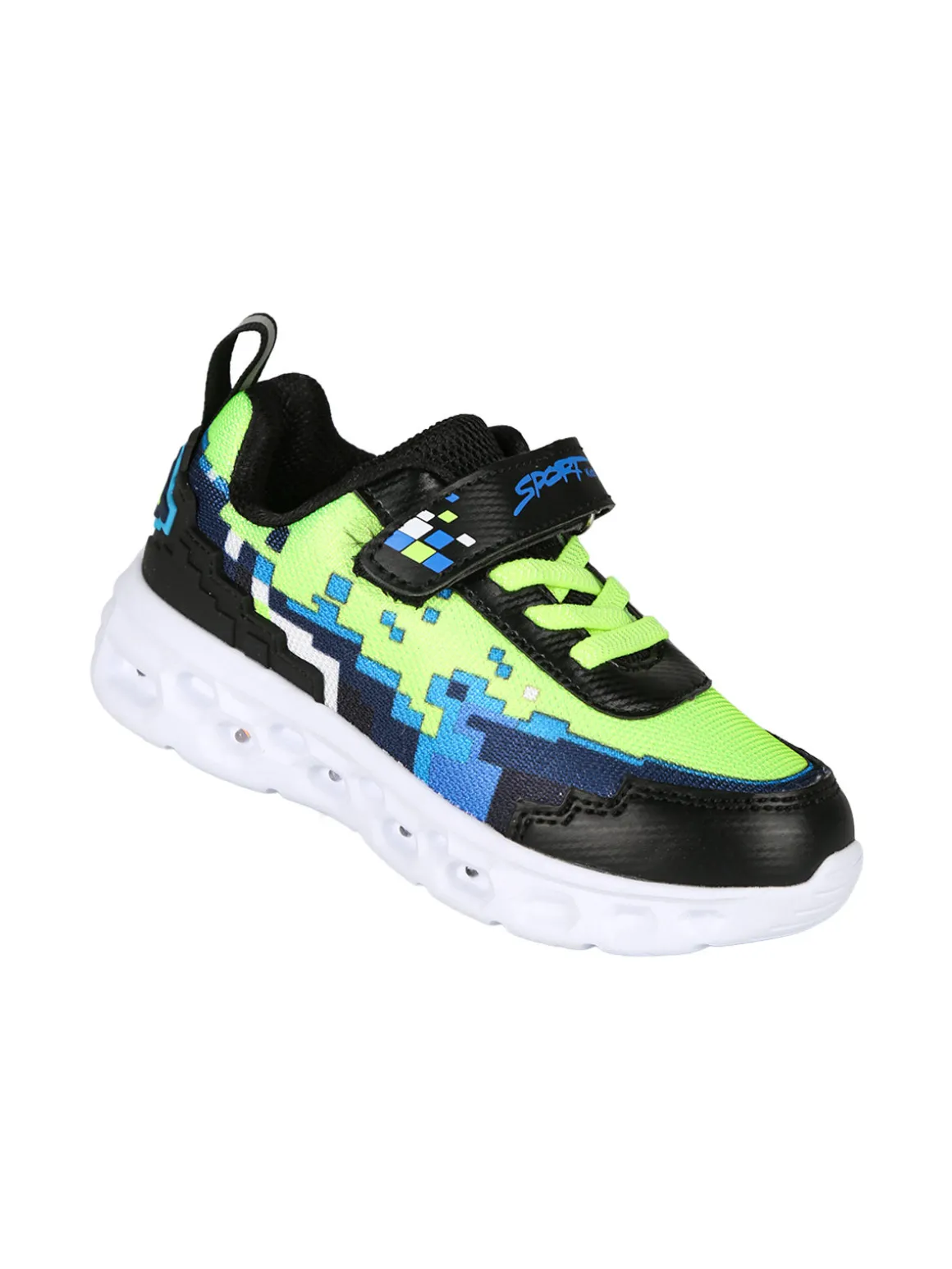 Giardino D'Oro Sneakers da bambino con cinturino a strappo e luci - nero
