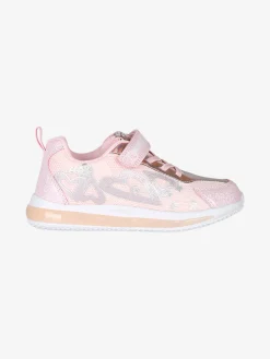 Giardino D'Oro Sneakers da ragazza con luci e cinturino a strappo - rosa