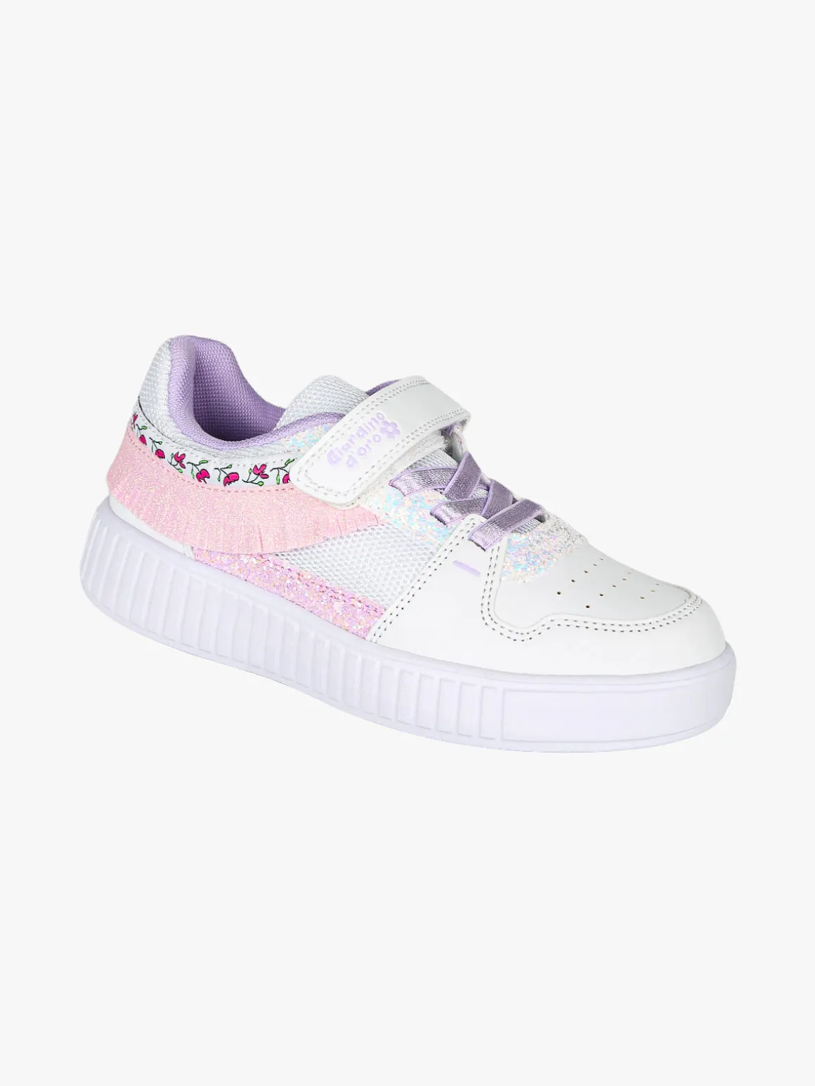 Giardino D'Oro Sneakers da ragazza basse con cinturino a strappo - bianco