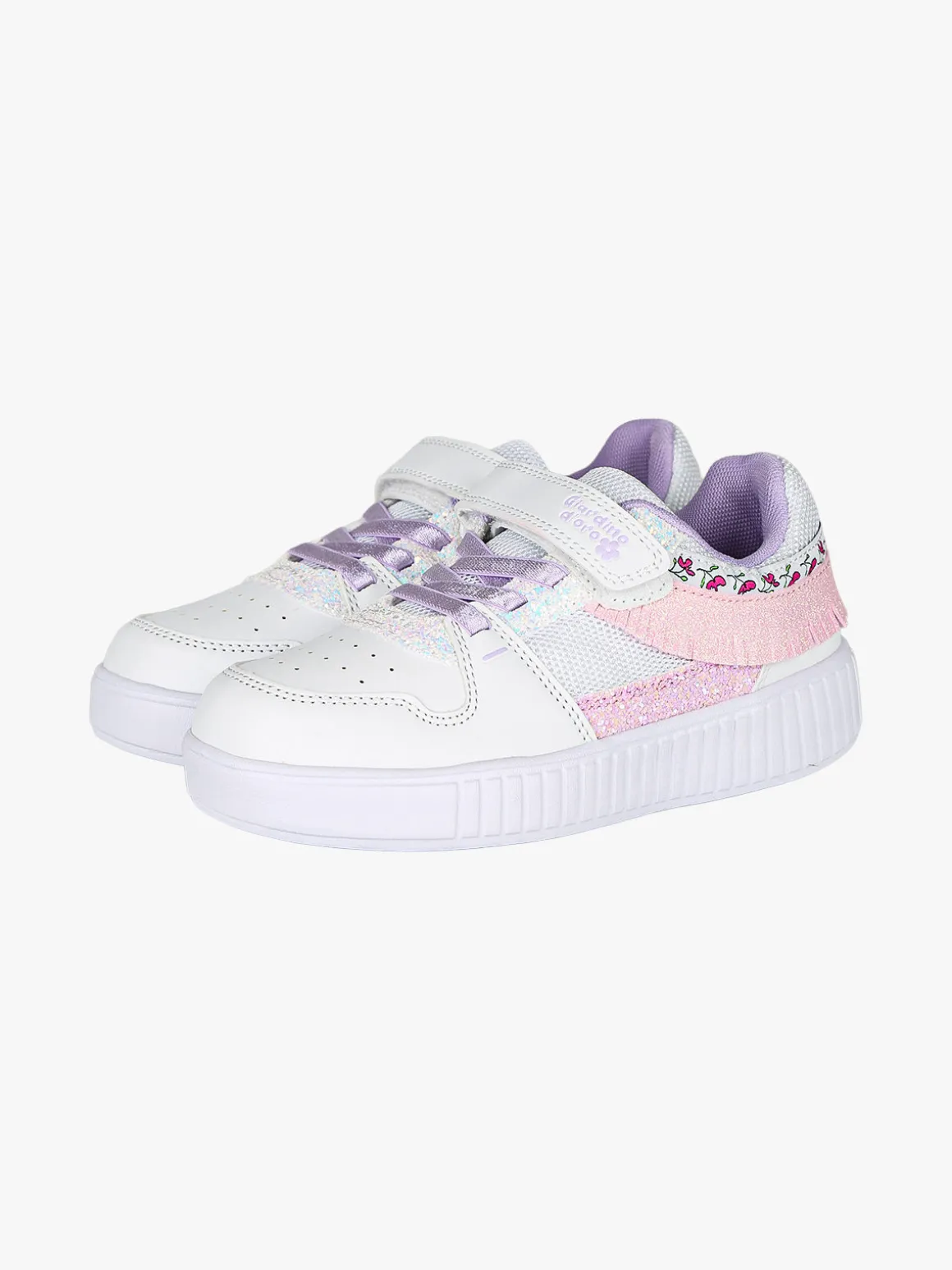 Giardino D'Oro Sneakers da ragazza basse con cinturino a strappo - bianco