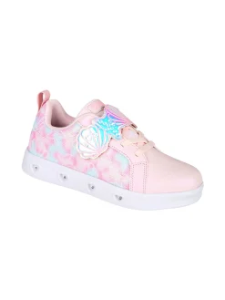Giardino D'Oro Sneakers da ragazza basse con strappo e luci - rosa