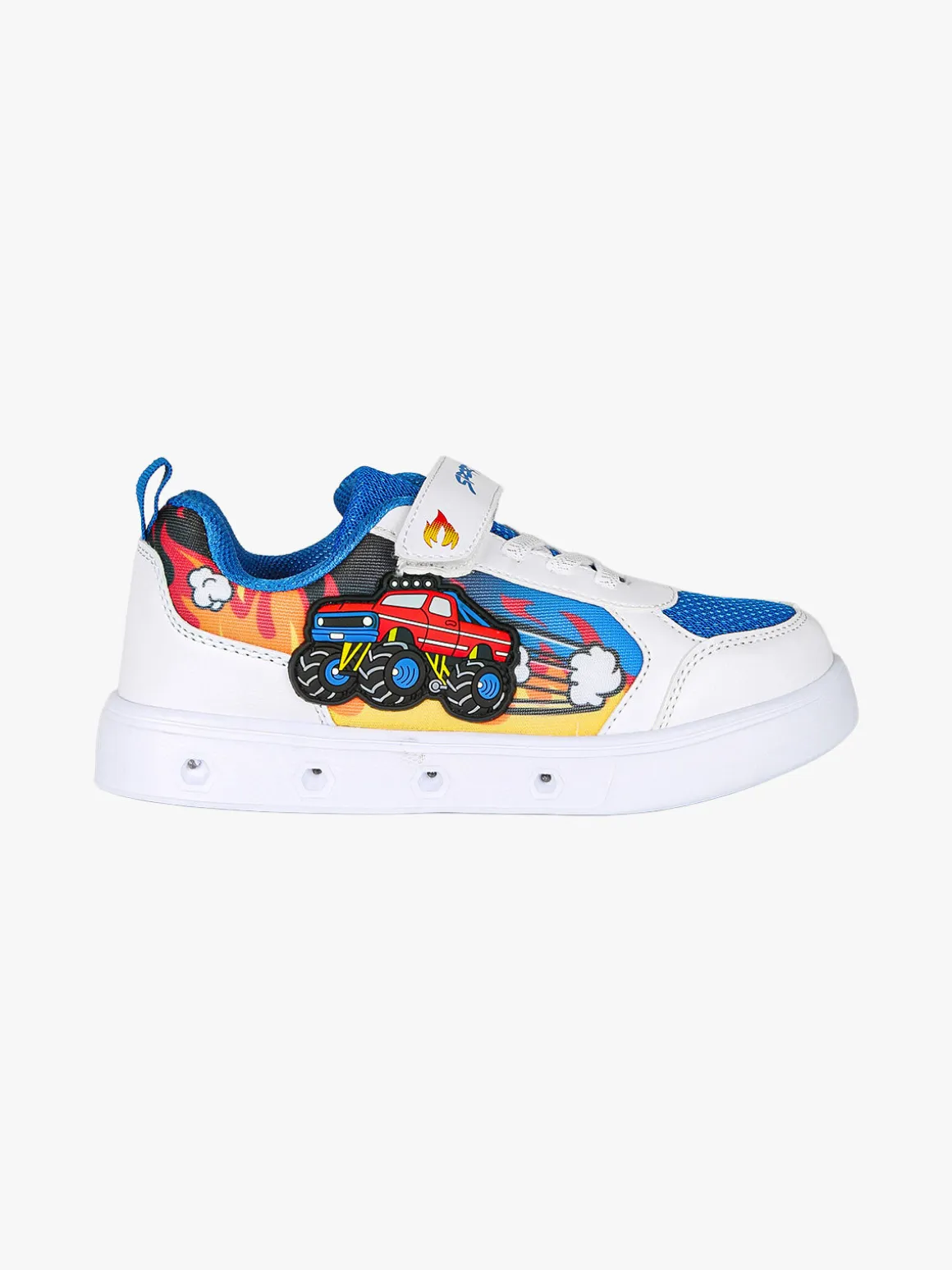 Giardino D'Oro Sneakers da ragazzo con luci e cinturino a strappo - bianco