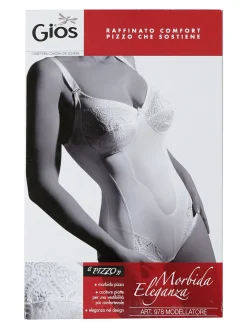Gios 978 Body donna con pizzo COPPA B - bianco