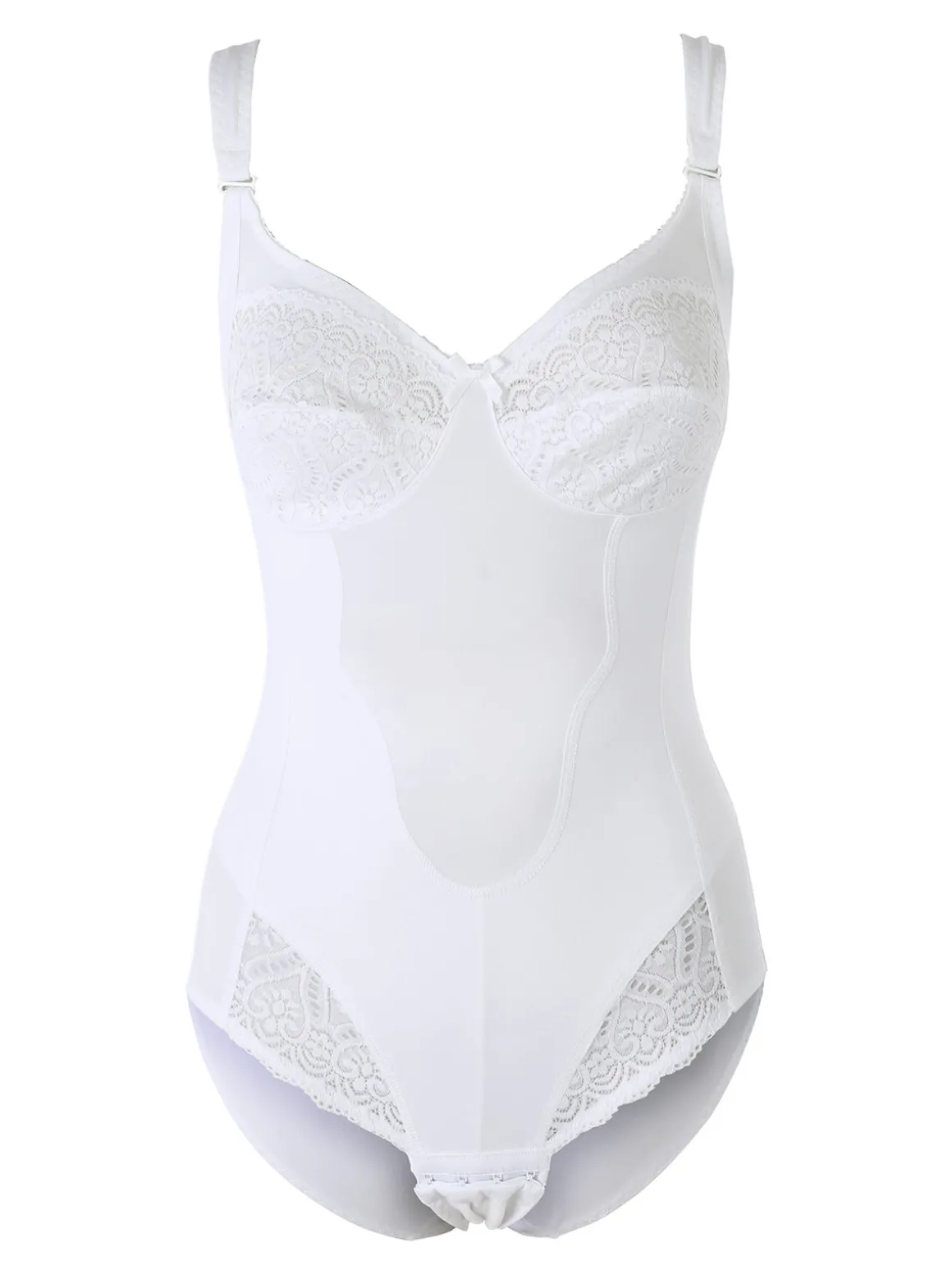 Gios 978 Body donna con pizzo COPPA B - bianco