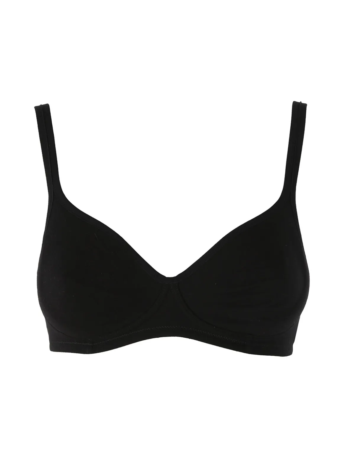 Gios CANNELLA Reggiseno con coppe preformate con rinforzo imbottito in cotone COPPA B - nero