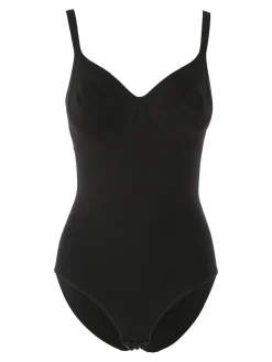 Gios PEONIA Body donna in cotone con coppe preformate COPPA B - nero