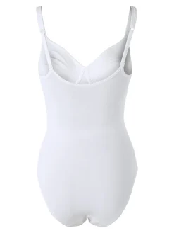 Gios PEONIA Body donna in cotone con coppe preformate COPPA B - bianco