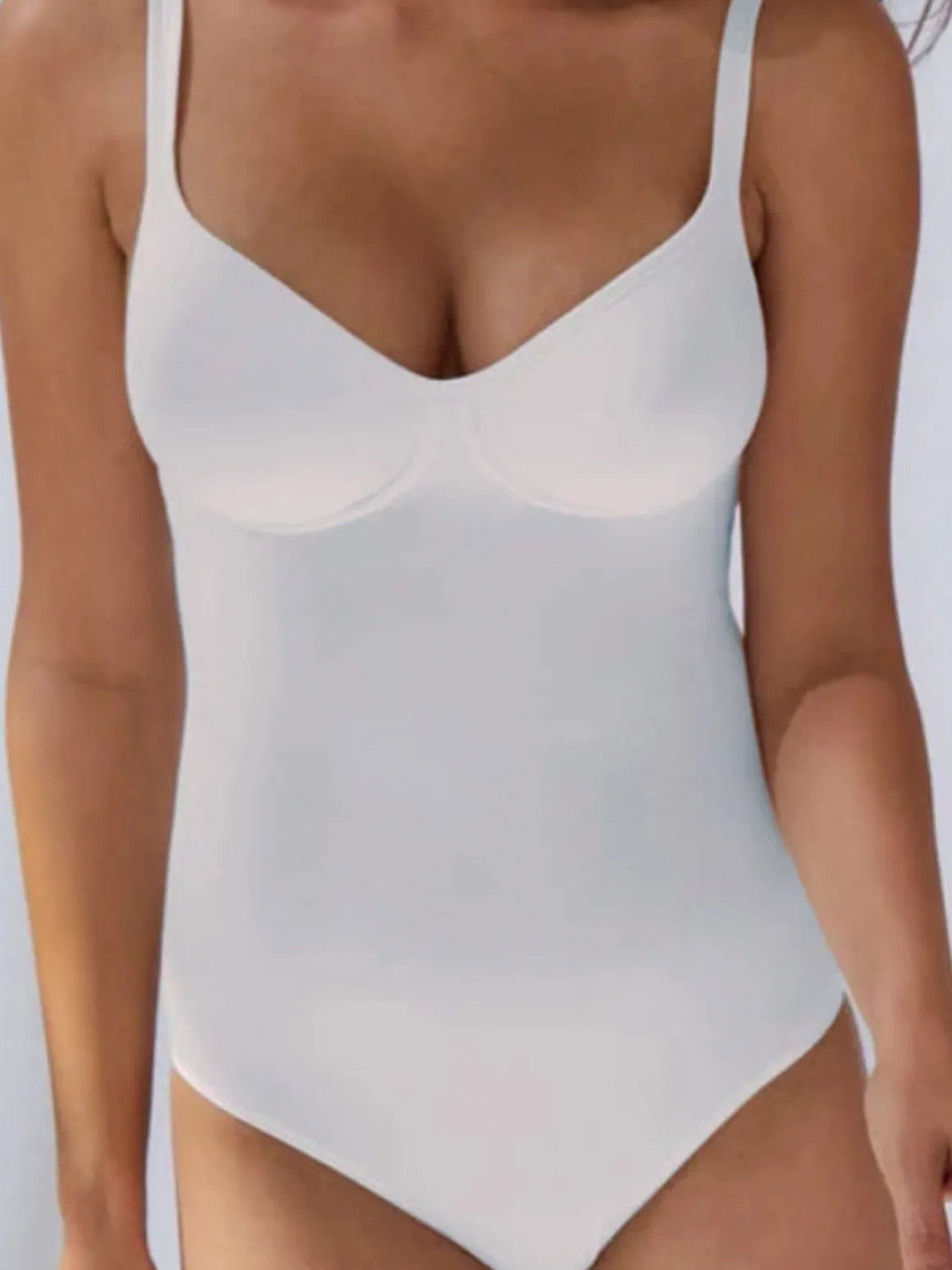 Gios PEONIA Body donna in cotone con coppe preformate COPPA B - bianco